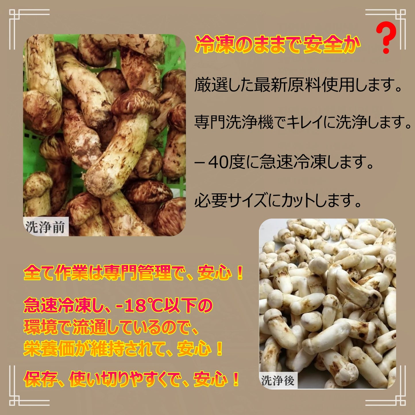 松茸 冷凍 2023年最新原料使用チップ 200g/袋【3×2cm角カット】中国産 香り豊かで、使いやすく、保存も便利 秋の味覚の王様 送料無料